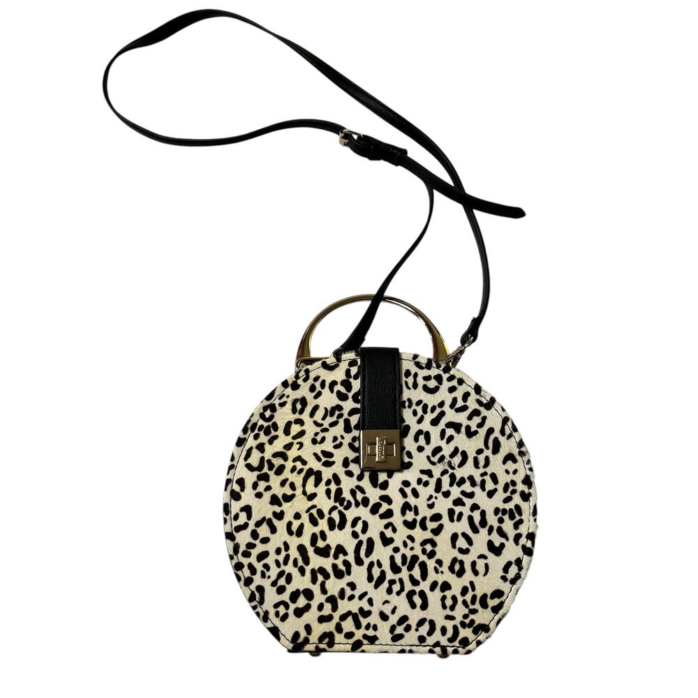 DUNE LONDON Round Calf‎ Cheetah ANIMAL Print HAT BOX Crossbody(2627)